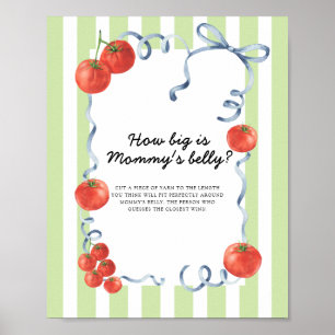 Tomato Baby Dusche Wie groß ist Mama's Bauch Poster