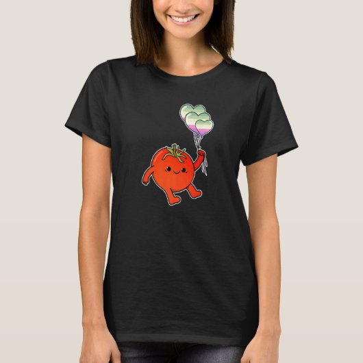 Tomato Balloon Genderfade Pride T-Shirt (Vorderseite)