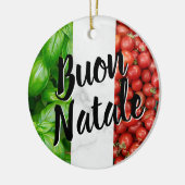 Tomato Basil Buon Natale Keramik Ornament (Links)