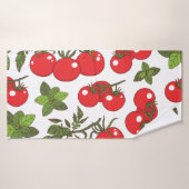 Tomato Basil Seamless Kitchen Muster Badehandtuch (Badehandtuch)