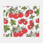 Tomato Basil Seamless Kitchen Muster Fleecedecke (Vorderseite (Horizontal))