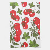 Tomato Basil Seamless Kitchen Muster Geschirrtuch (Vertikal)