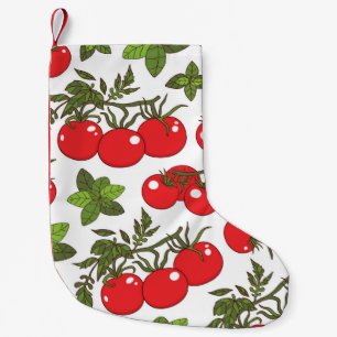 Tomato Basil Seamless Kitchen Muster Kleiner Weihnachtsstrumpf
