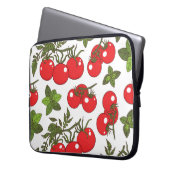 Tomato Basil Seamless Kitchen Muster Laptopschutzhülle (Vorderseite Links)
