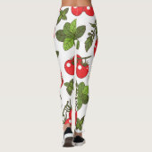 Tomato Basil Seamless Kitchen Muster Leggings (Rückseite)
