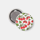 Tomato Basil Seamless Kitchen Muster Magnet (Vorderseite/Rückseite)