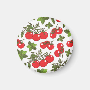 Tomato Basil Seamless Kitchen Muster Magnet