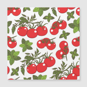 Tomato Basil Seamless Kitchen Muster Magnetkarte
