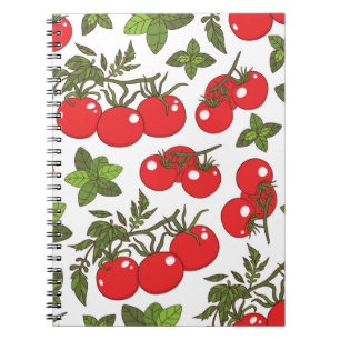 Tomato Basil Seamless Kitchen Muster Notizblock