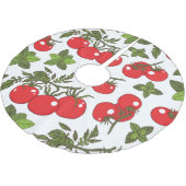 Tomato Basil Seamless Kitchen Muster Polyester Weihnachtsbaumdecke (Schrägansicht)
