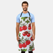 Tomato Basil Seamless Kitchen Muster Schürze (Getragen)