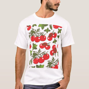 Tomato Basil Seamless Kitchen Muster T-Shirt