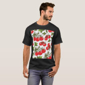 Tomato Basil Seamless Kitchen Muster T-Shirt (Vorne ganz)