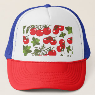 Tomato Basil Seamless Kitchen Muster Truckerkappe
