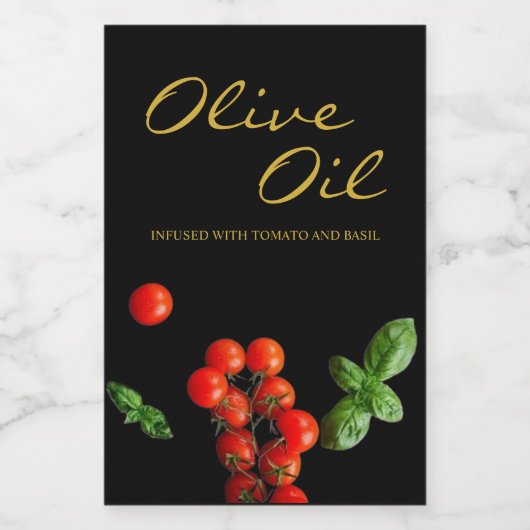 Tomato Basilikum Olivenöl Präfektionssiegel Weinetikett (Einzelnes Label)