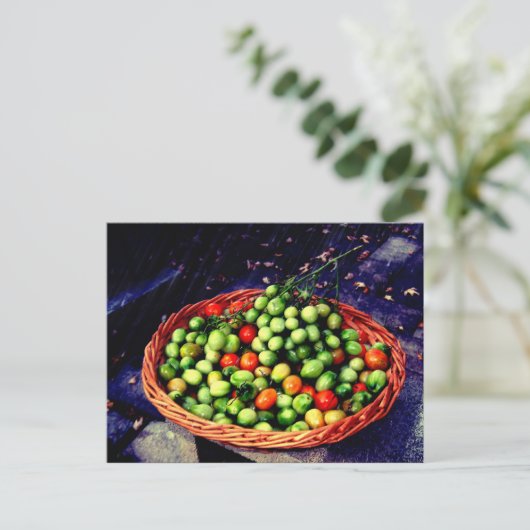 Tomato Basket Postkarte (Stehend Vorderseite)