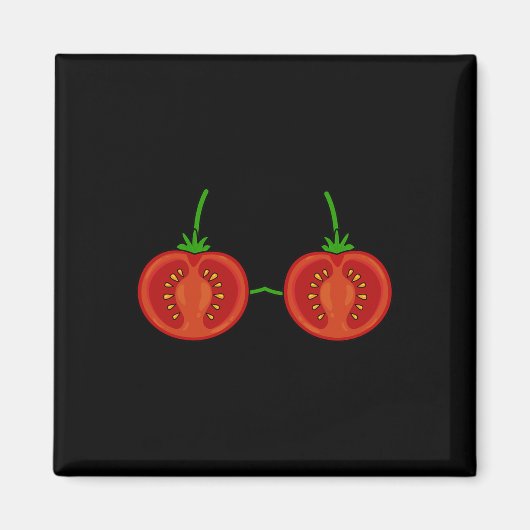 Tomato Brust Kostüm Niedlich leicht Gemüse Hallowe Magnet (Vorne)