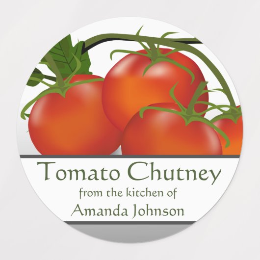 Tomato Chutney Canning Circle Etiketten (Design 1)