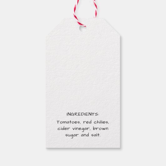 Tomato chutney label geschenkanhänger (Rückseite)