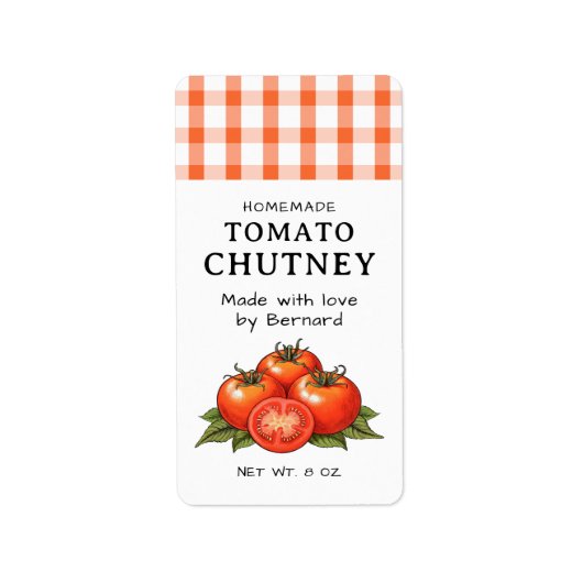Tomato Chutney labels Adressaufkleber (Vorne)