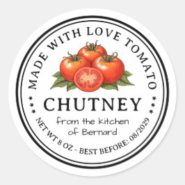 Tomato Chutney Preserve Label Runder Aufkleber