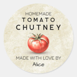 Tomato Chutney Vintages Konservenetikett Runder Aufkleber