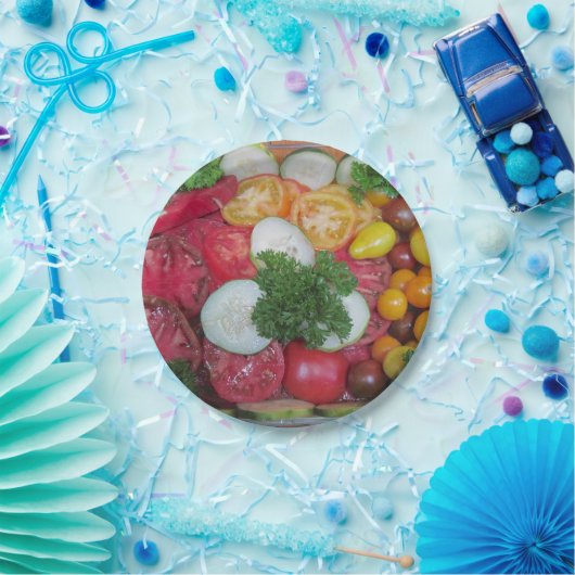 Tomato Cucumber Paper Plate Pappteller (Party)