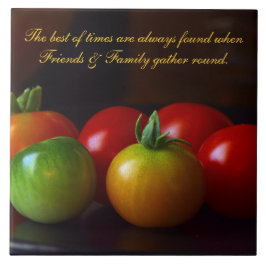 Tomato Friends & Family Quote Keramik Tile/Trivet Fliese