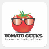 Tomato Geek Stuff Quadratischer Aufkleber (Vorderseite)
