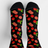 Tomato Gemustert Red and Black Novelty Socks Socken (Oben)