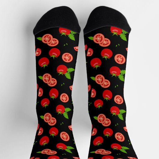 Tomato Gemustert Red and Black Novelty Socks Socken (Oben)