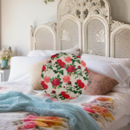 Tomato Girl Ästhetische Vintage pflanzliche Rose Rundes Kissen