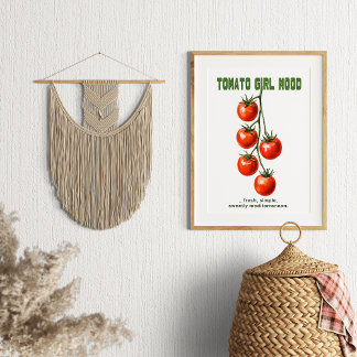 Tomato Girl Mood Aesthetic Watercolor Poster
