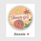 Tomato Girl Summer | Retro Fruit Summer Sticker (Blatt)