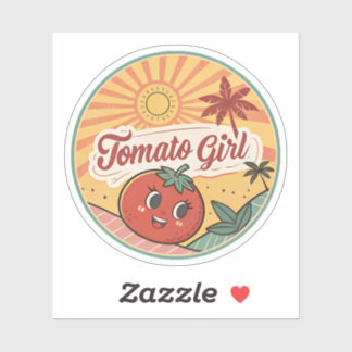 Tomato Girl Summer | Retro Fruit Summer Sticker
