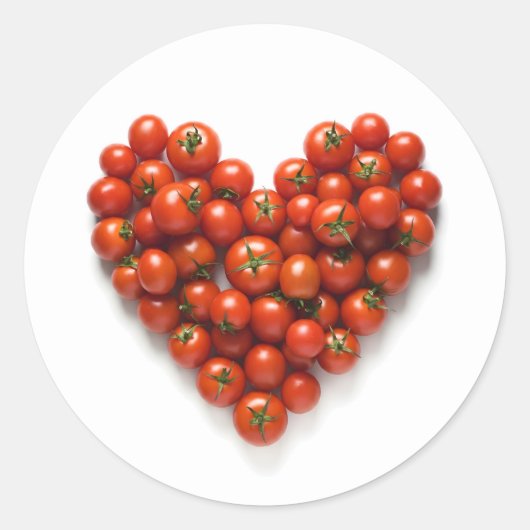 Tomato Heart Runder Aufkleber (Vorderseite)