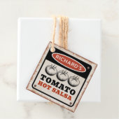 Tomato Hot Salsa mit rostfreiem Hintergrund Geschenkanhänger (Beispiel)