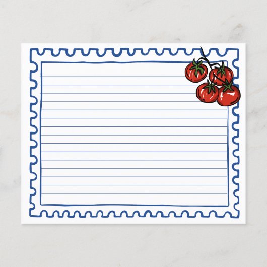 Tomato Italian bridal shower recipe card (Rückseite)