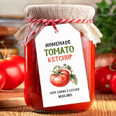 Tomato-Ketchup-Etikett mit roter Tomate Geschenkanhänger