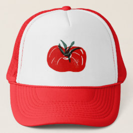 Tomato Linocut Block Print Trucker Hat Truckerkappe