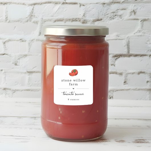Tomato Marinara Pasta Chutney Vodka Sauce Label Quadratischer Aufkleber