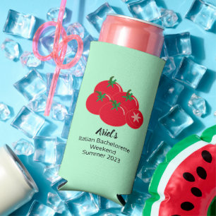 Tomato & Mint Summer Bachelorette Wedding Weekend Selters Dosenkühler