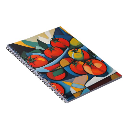 Tomato Modern Art Notebook Notizblock (Rechte Seite)