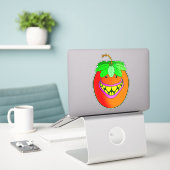 Tomato Monster Aufkleber (Laptop auf Schreibtisch)