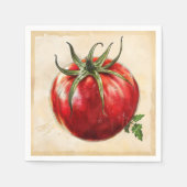 Tomato Old School Zeichnend Serviette (Vorderseite)