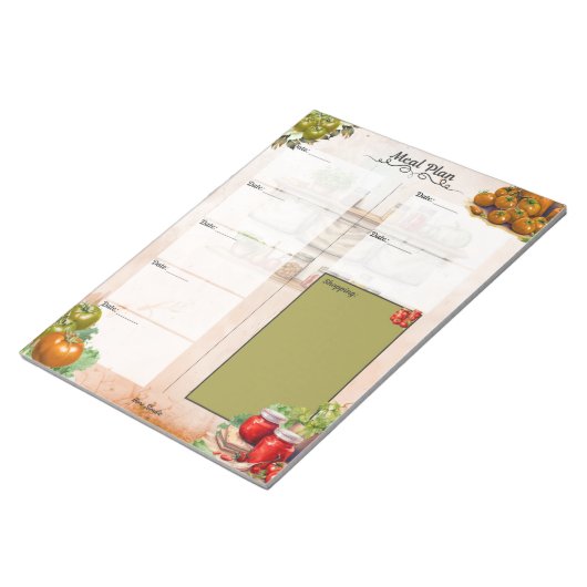 Tomato Paste Blank Meal Planner Notizblock (angewinkelt)