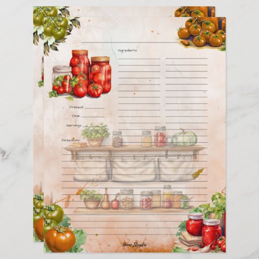 Tomato Paste Full Page Rezept (Vorne/Hinten)