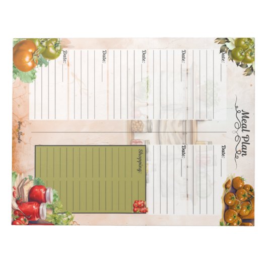 Tomato Paste Meal Planner Notizblock (Vorderseite)