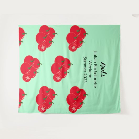 Tomato Pattern Junggeselinnen-Abschied Hochzeitsta Wandteppich (Vorderseite (Horizontal))