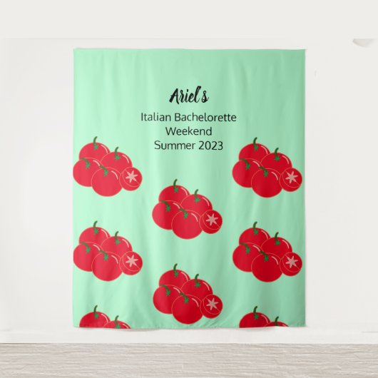 Tomato Pattern Junggeselinnen-Abschied Hochzeitsta Wandteppich (Vorderseite)